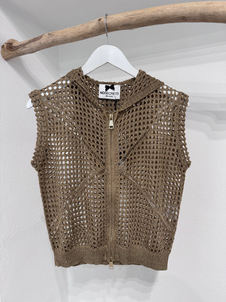 Gilet Lurex con zip