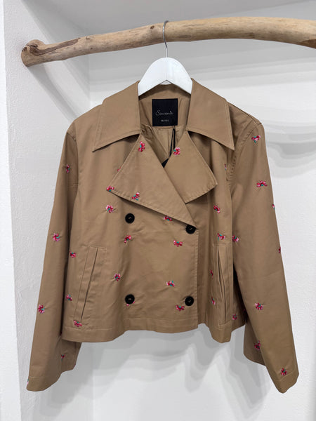 Trench corto ricami